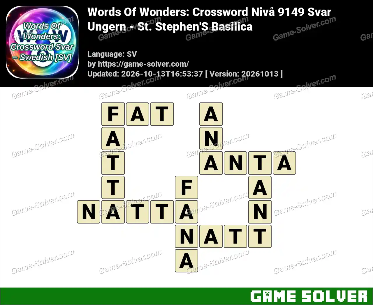 Words Of Wonders: Crossword Nivå 9149 Svar – Ungern – St. Stephen’S Basilica